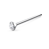 3mm Bezel Stone Set Silver Straight Nose Stud NSKA-13